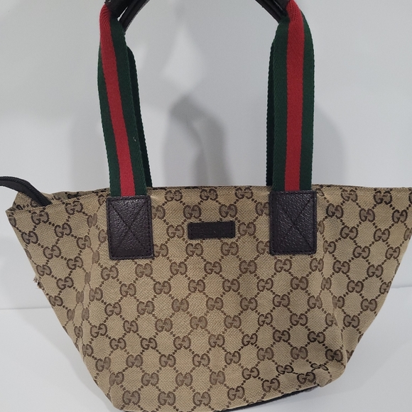 Authentic!! Gucci Sherry Line Canvas Tote Handbag - Picture 3 of 8